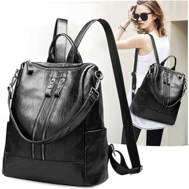 Leather Backpack Female Travel Bag Wild Large Women Fashion Bag Leather Waterproof Antitheft Shoulder Bags Handbags Ladies W251025