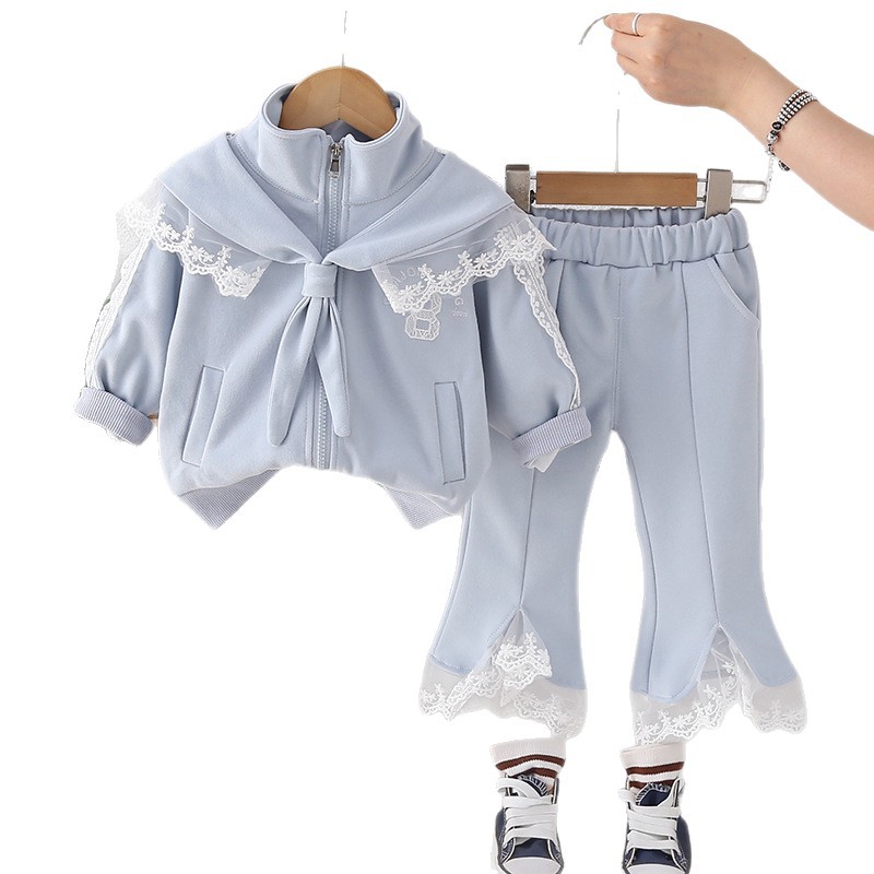 luxury kids clothing Free Shipping 2025 Hooded Drawstring Set, 2-Piece Spring Fall Outfit for Toddler Girls | Fashion Cable Knit Cardigan & Pants