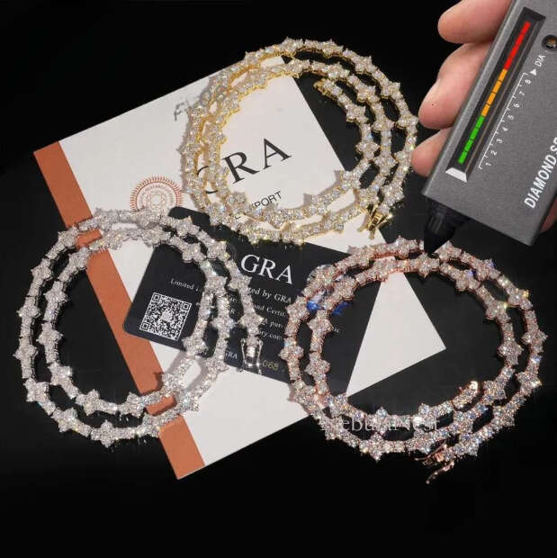 Hot Selling Sterling Sier Lab Dia Iced Out Vvs Moissanite Hip Hop Jewelry Tennis Chain BraceletFree of charge delivery