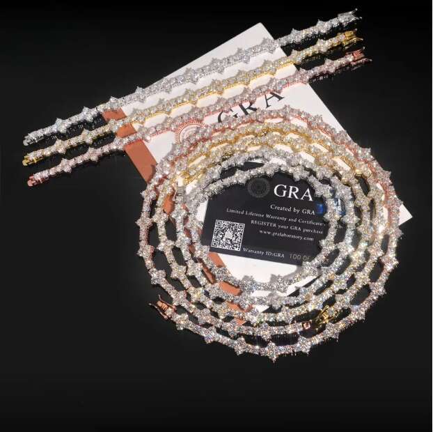 Hot Selling Sterling Sier Lab Dia Iced Out Vvs Moissanite Hip Hop Jewelry Tennis Chain BraceletFree of charge delivery