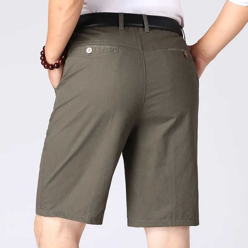 Classic Cotton Board Shorts Knee Length Comfortable Bermuda Shorts Outdoor Beach Shorts Black KhakiXJ251025