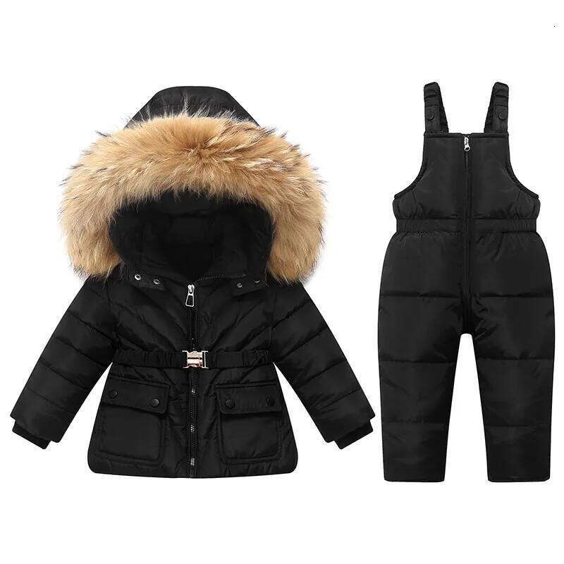 Winter Children Down Jacket Toddler Girl Jumpsuit 2Pcs Clothes Set 1-5 Years Kids Baby Girls Outerwear Snowwear