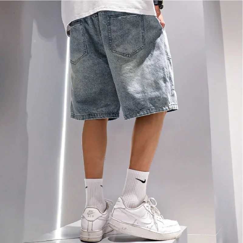 Fashion Casual Denim Shorts Mens Trend Ins Youth Pop Summer Wear Japanese Gothic Hip Hop Loose Casual Cargo Five Quarter PantsXJ251025