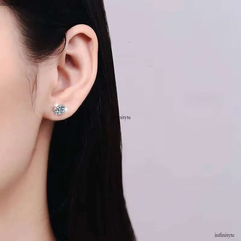 Fine Jewelry Women's Minimalist 0.5Ct/1Ct/2ct Oval Cut Dia S Sterling Sier VVs1 Moissanite Earrings