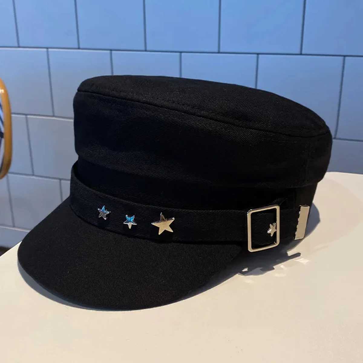 Wen Beret Black Star Hat Spring and Autumn Winter British Retro Fashion New Sea Military Style Korean Cs Mother hats Y251025