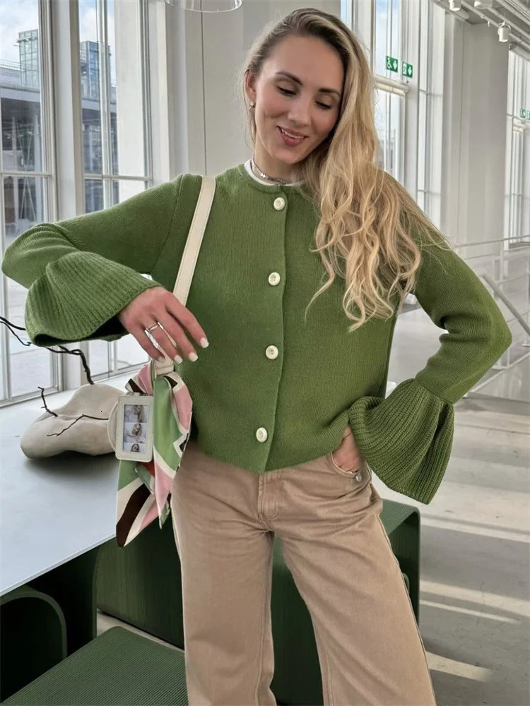 Tossy Female Knit Sweater Cardigan Coat Ribbed Patchwork Loose Long Sleeve Solid Autumn 2025 Sweater Womens Knitwear Cardigan 251013