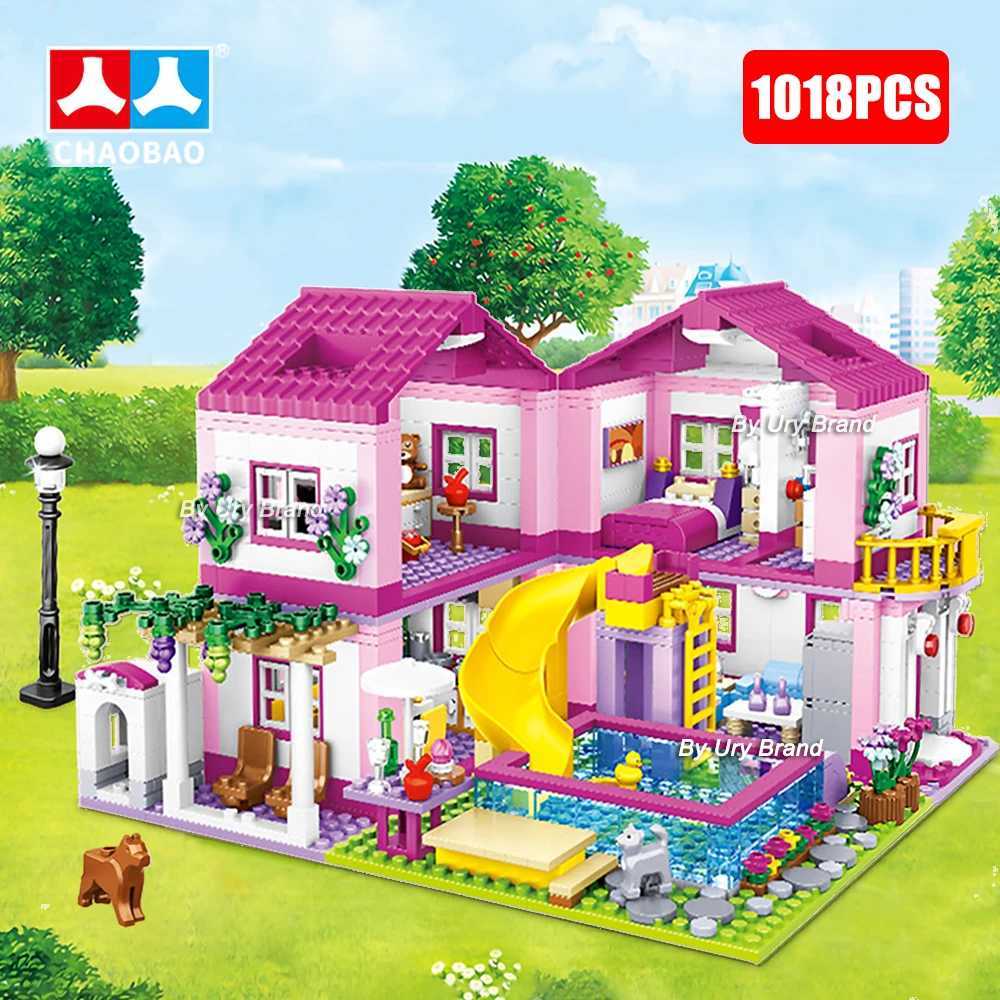 Friends City House Summer Holiday Villa Castle Building Blocks Sets Figures Swimming Pool DIY Toys for Kids Girls Christmas Gift C251023