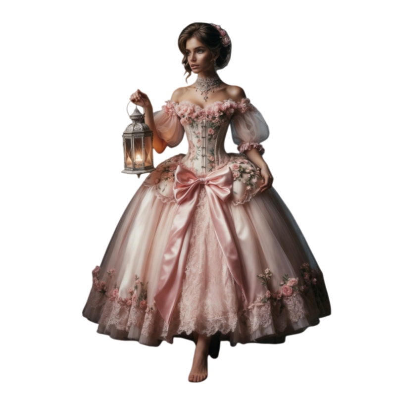 Chic Cinderella Prom Dresses Ankle Length Pink 3D Floral Appliques Long Sleeves Ball Gown Princess Evening Gowns Bow Lace Details 2026 Celebrity Party