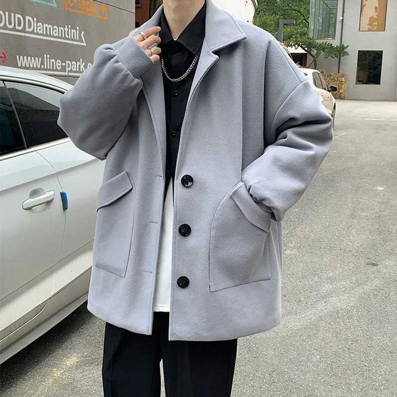 Blends Men Casual Cropped Outwear Autumn Winter Korean Style Fashion Handsome Design Leisure Streetwear Harajuku Allmatch MujerT251025