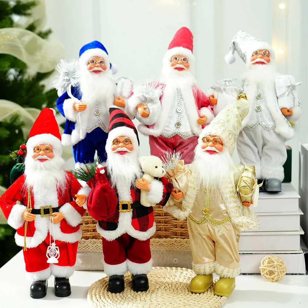 30cm Cute Santa Claus Doll Standing Santa Claus Statue 2025 Xmas Tree Ornament Christmas Decor Home Navidad Gift New Year 2026 C251024
