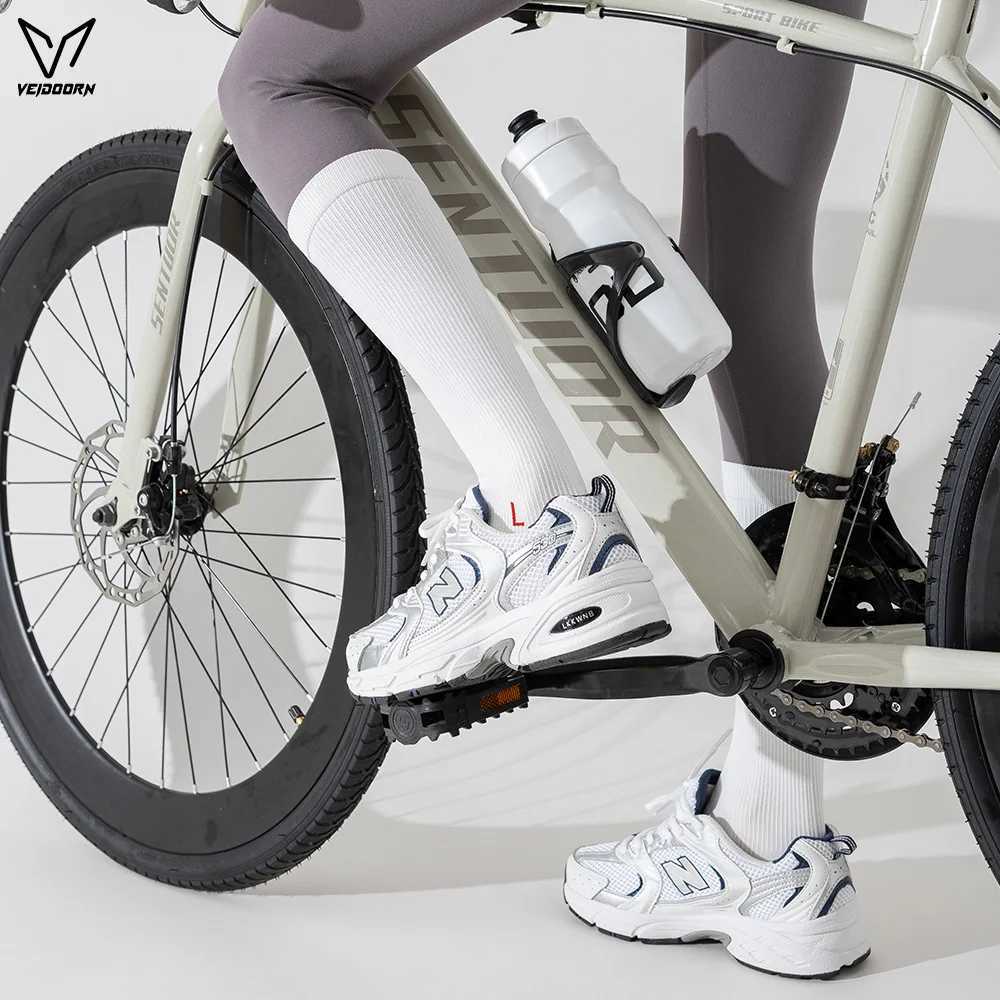Veidoorn Womens Compression Socks for Running Workout Jumping Aerobics Breathable Supportive Long Socks Gym Fitness Legwear Y251024