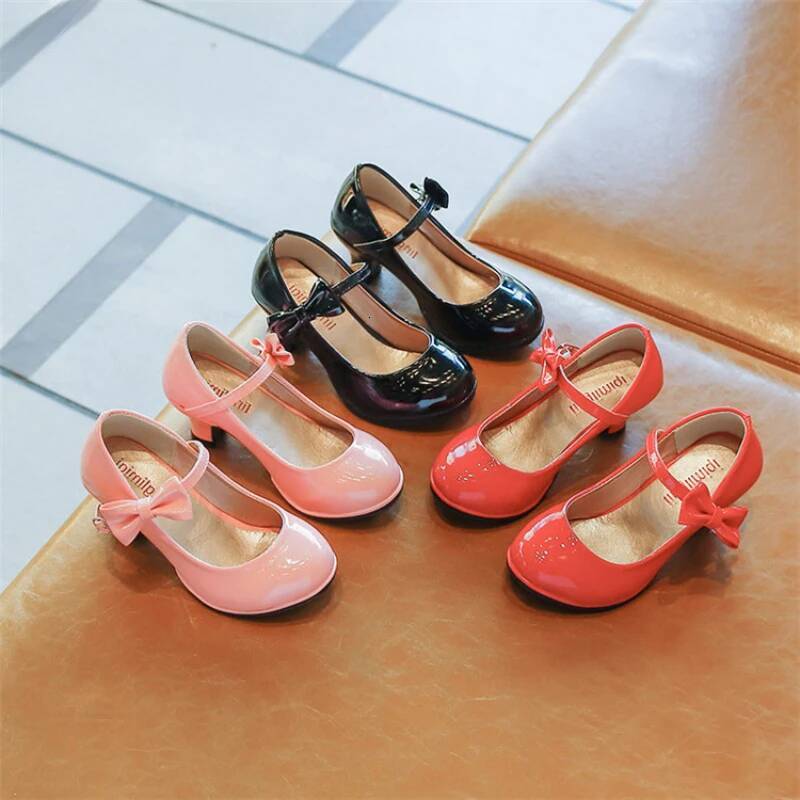 Girl's High Heel Spring Autumn Children's Leather for School Performance Kids Fashion Causal Princess Dress Shoes ddmyshoesvip