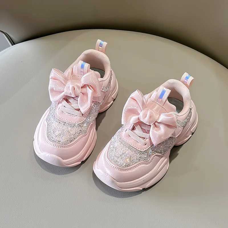 Spring Sneakers New Fashion Comfort Girl Shoes Soft Sole Niche Kid Shoe Design Sweet Glitter Casual Shoe Middleaged Child 2025T251025
