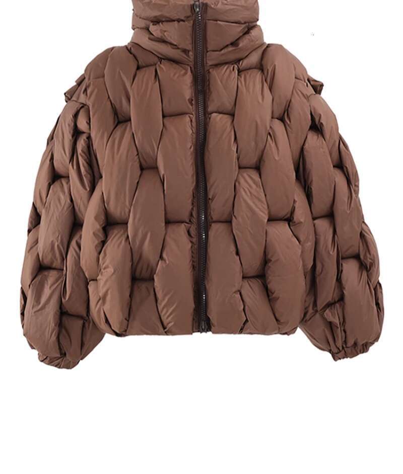 Brown Thick Big Size Keep Warm Cotton-Padded Coat Long Sleeve Women Parkas Fashion Tide New Autumn Winter 2025 Coats Designer Women