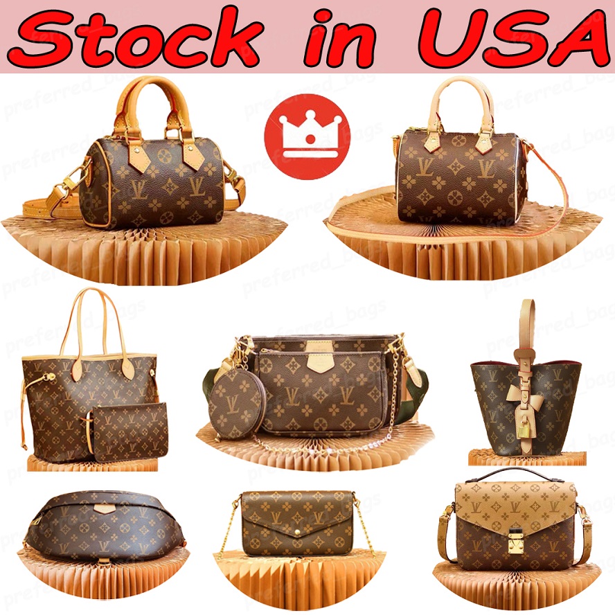 Us warehouse luxury designer bag shoulder bag old flower bag crossbody designer bag pink messenger color fashion bags Chains Check black crossbody womens purse 5A