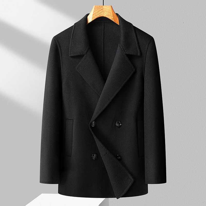 Old Money Mens Wool Overcoat Doublebreasted Design Warm Soft Coat Timeless Elegance Attire Winter Costume BlackChestnutBrownT251025