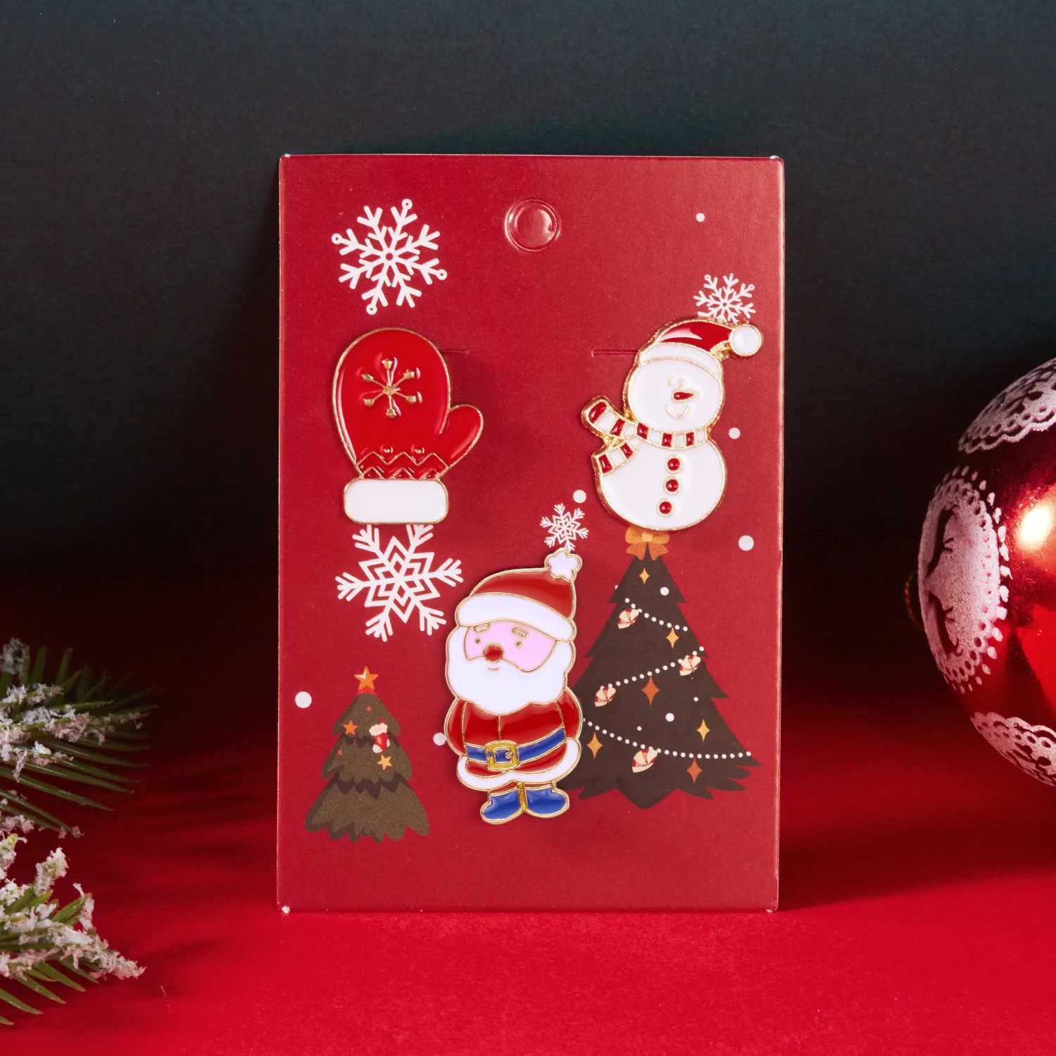 3pcsset Christmas Brooch For Women Men Santa Claus Bell Elk Snowflake Xmas Tree Snowman Enamel Pins New Year Festival Gifts J251115