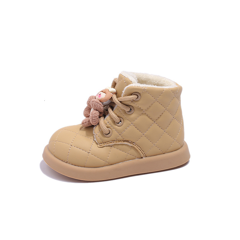 Women's designer fashion wool boots winter new item little girl Velcro short boots cotton boots soft soled baby girl cotton shoes