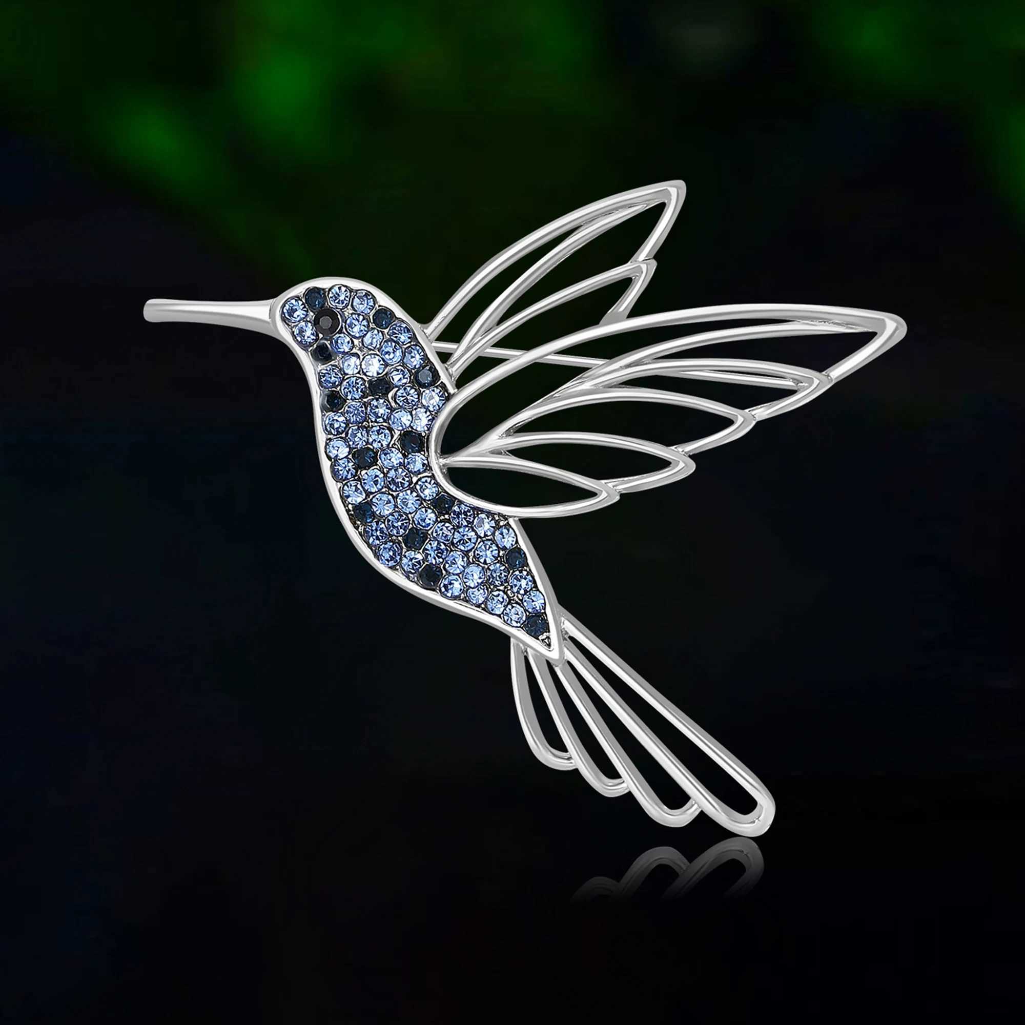 New Rhinestone Hollow Hummingbird Brooches for Women Unisex Animal Pins Event Party Backpack Decoration Clothes Accessories J251115