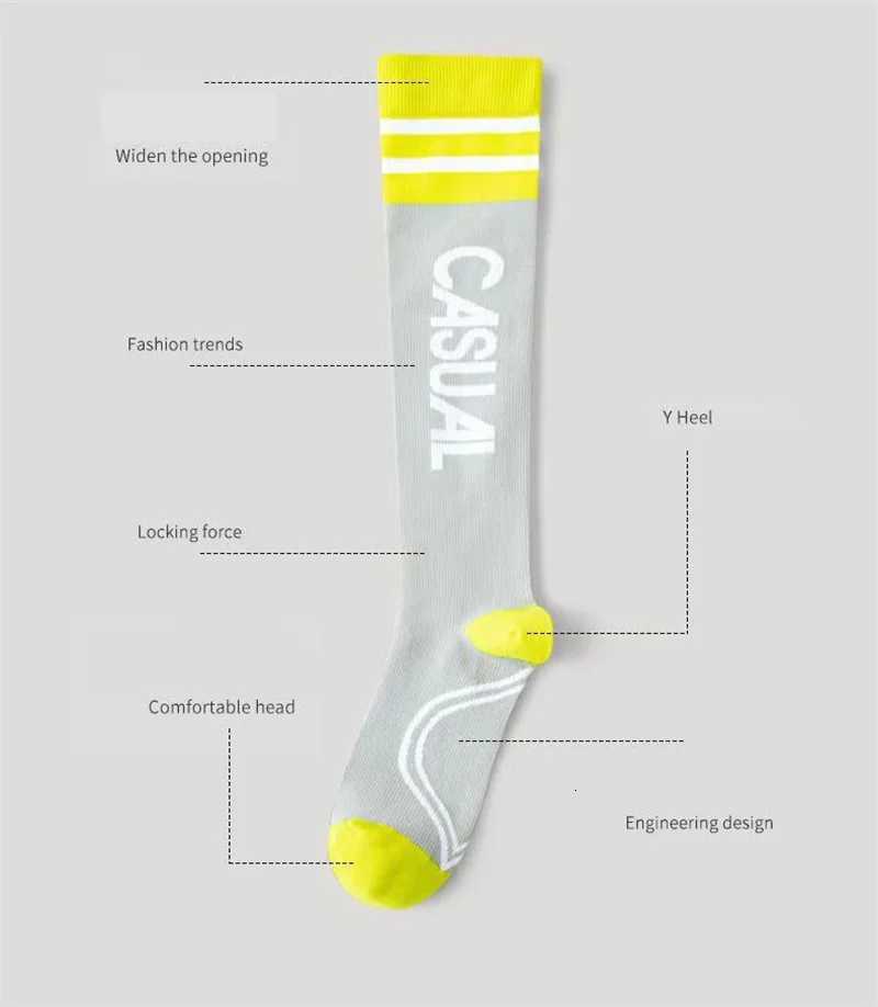 Women Men Compress Stockings Running Fitness Rope Skipping Marathon Exercise Calf Muscle Compression Socks Asymmetric Socks Y251024