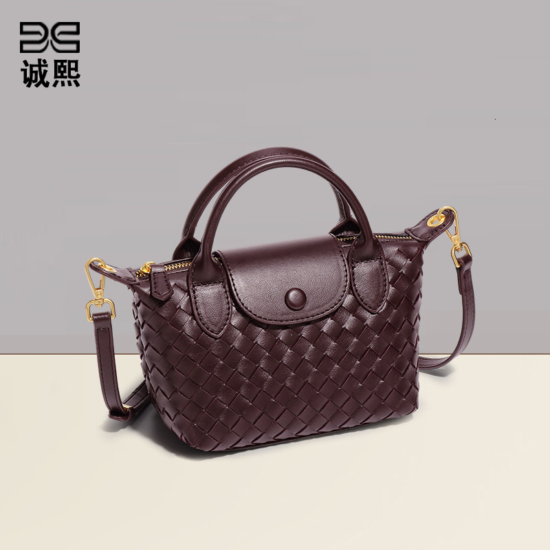 Hand-woven Dumpling Bag Retro Fashion design Bag Pu Leather Shoulder Crossbody Bag for Women