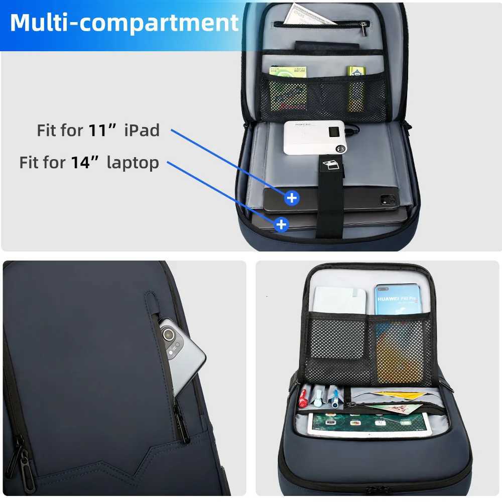 HK Slim Backpack For Men 156 Inch Laptop Bags Waterproof Minimalist Business Backpack With USB Charging Casual Travel Work Bag W251025