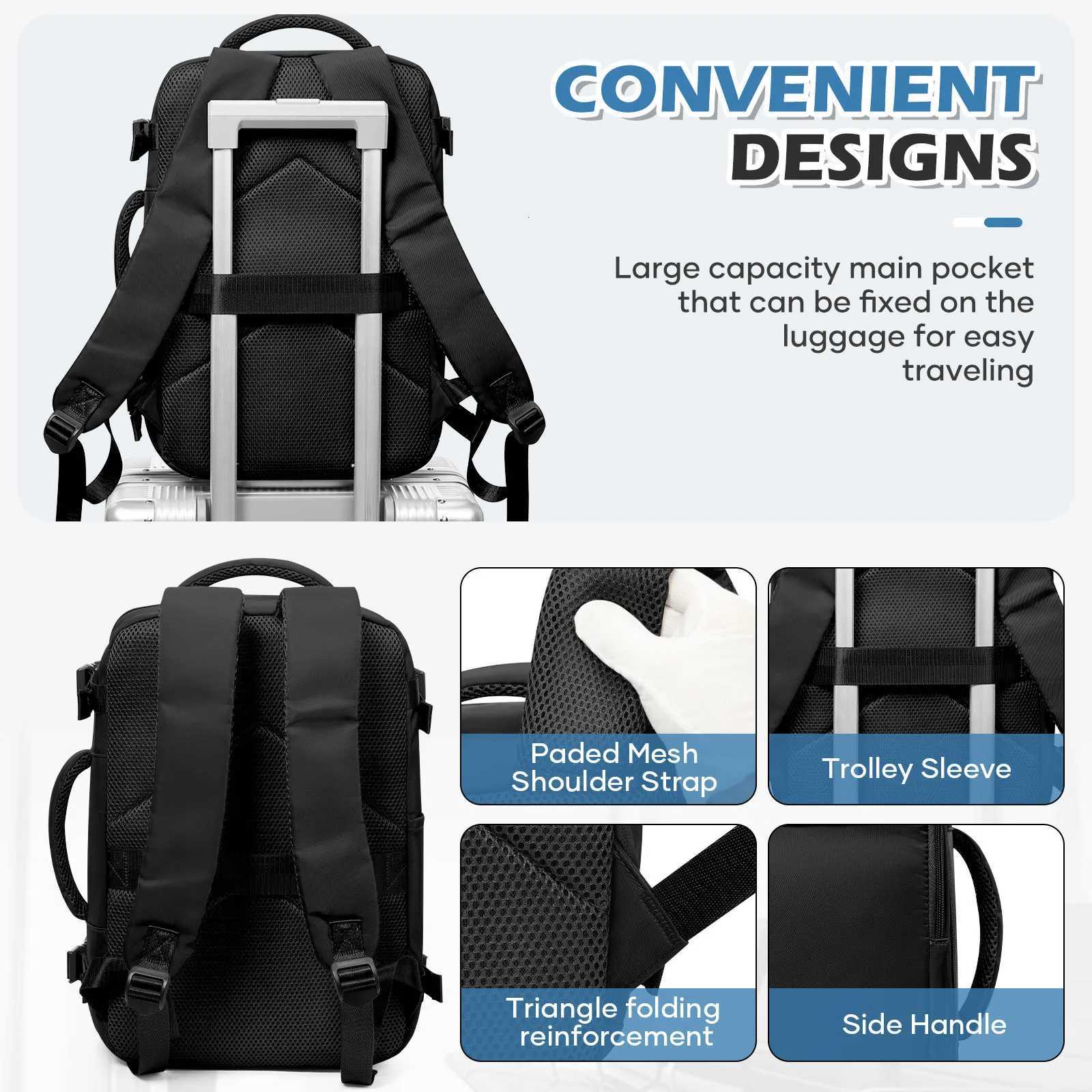 Men 156 inch Laptop Bag Cabin Airplane Travel Backpack 40x30x20 Hand Luggage Cabin Backpack Wizzair 40x30x20 College Backpack W251025