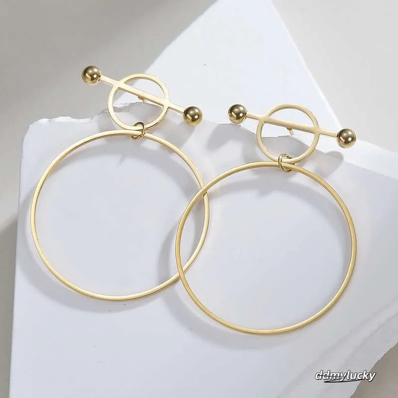 Gold-Plated Hoop Earrings: Stainless Steel Fashion Jewelry For Women - Circle Design Ddmylucky