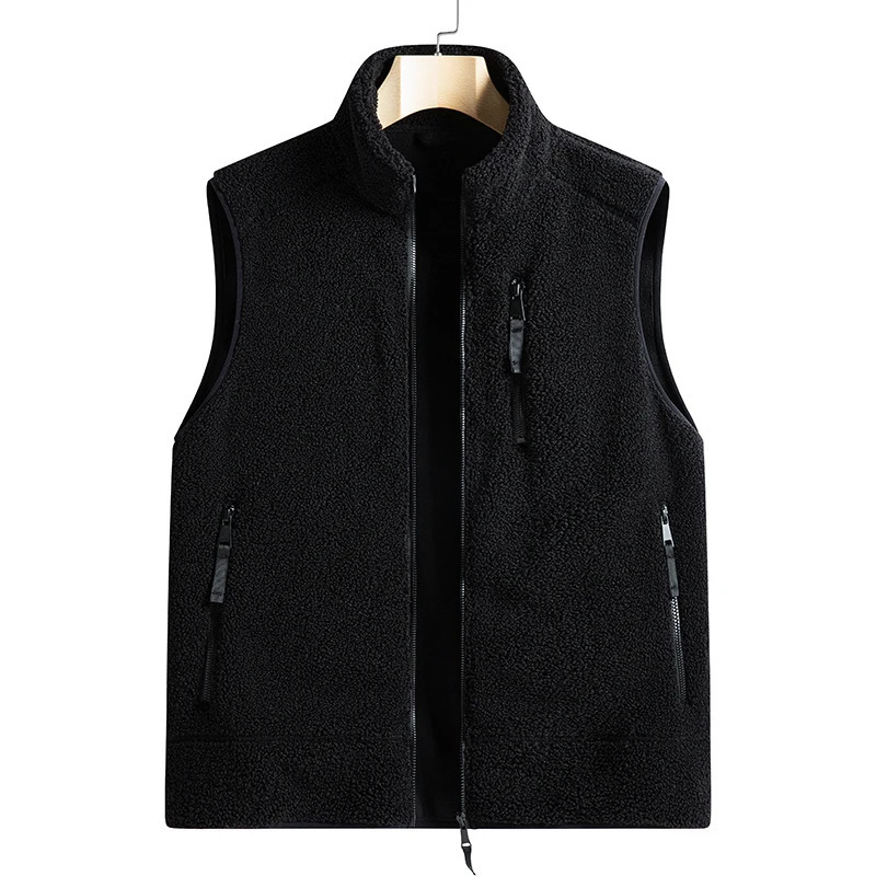 Male Warm Cotton Waistcoat Lamb Cashmere Men Fleece Vest Autumn Jackets Thick Vests Man Classic Outdoor Sleeveless Coats Vests 251020