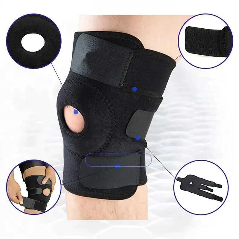 Knee Brace with Side Stabilizers Breathable Adjustable Knee Support Suitable for Sport Training and Knee Pain Y251024
