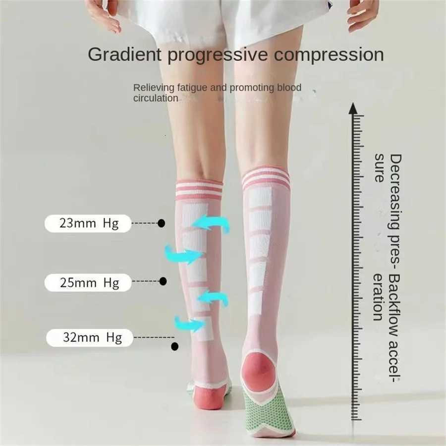Calf Pressure Socks Exercise Strong Slimming Legs Professional Jump Rope Running Yoga Fitness Long Leg Socks Women Y251024