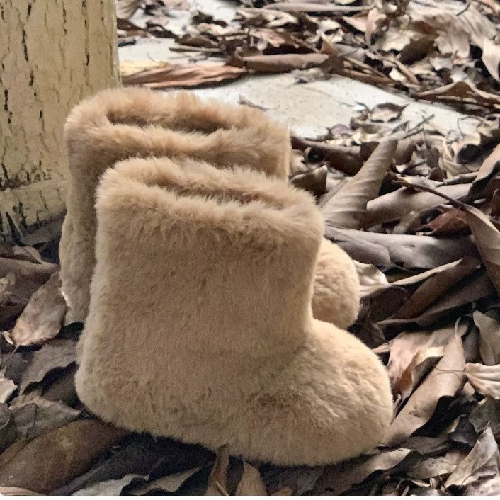 Girls Furry Boots for Kids Toddler Furrry Winter Ankle Boots Warm Walkfashion Children's Girl Thermal Boots Size 21 - 30 W1171