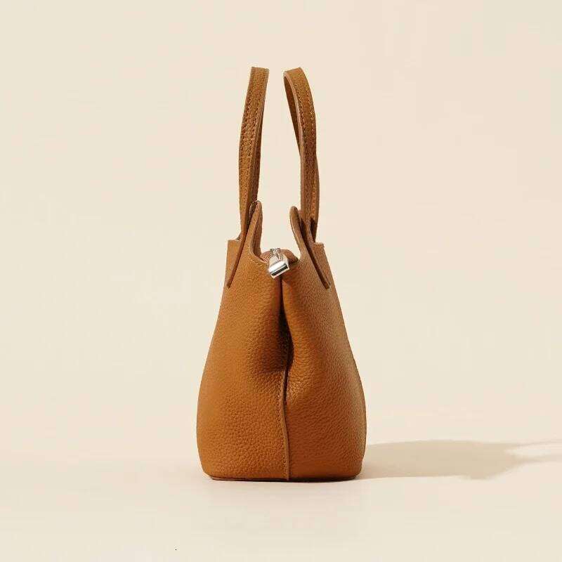Women Genuine Leather Vegetable Basket Shoulder New Designer Casual Female Small Tote Girls Crossbody Bags 1025