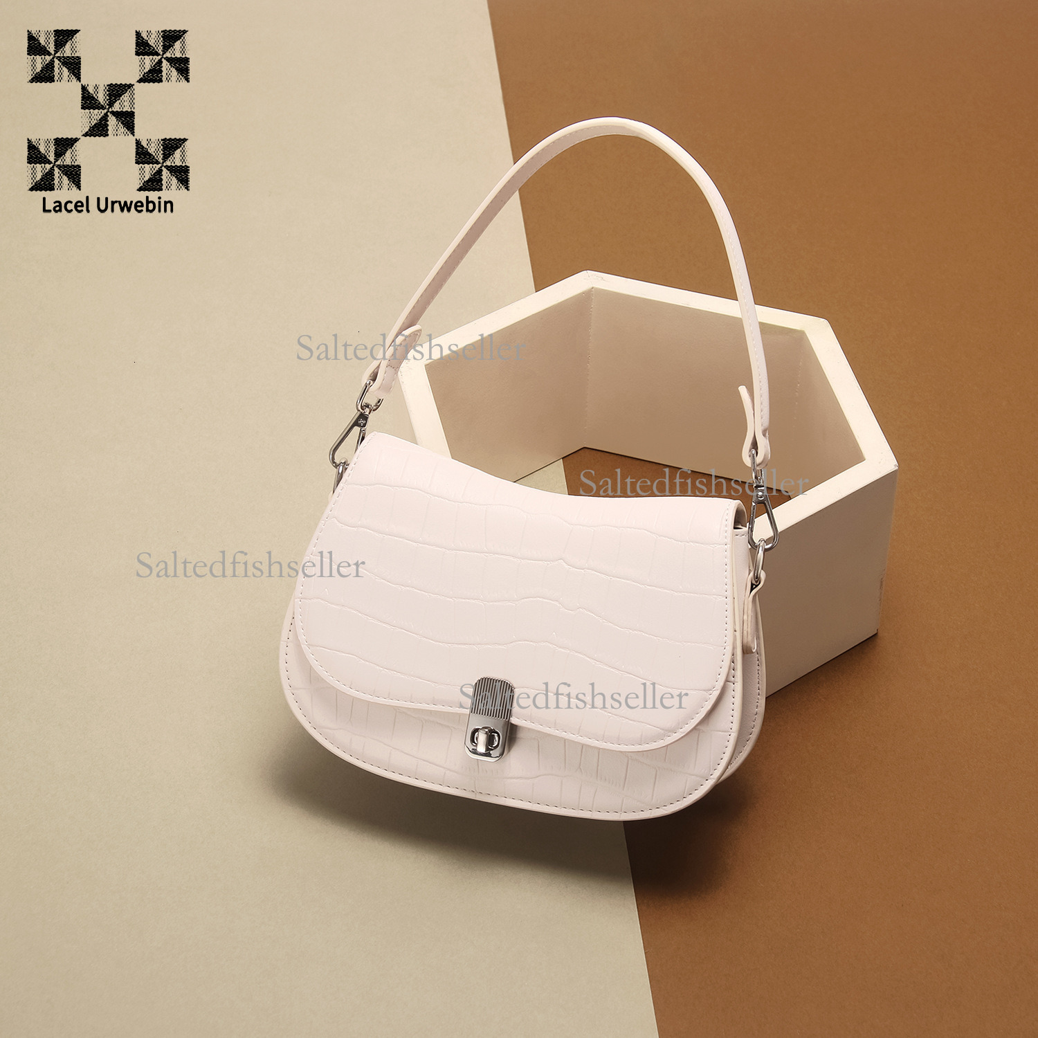 Lacel Urwebin Designer New Women's Single Shoulder Underarm Bag Luxury Fashion Versatile High End Crossbody Bag Metal Buckle Flip Commuter Busine