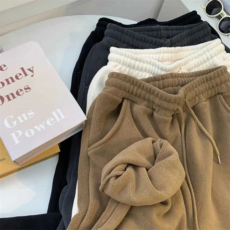 Fashion Polar Fleece Harem Pants Women Y2K Korean High Waist Thick Warm Sweatpants Female Streetwear Fleece Jogging TrousersT251025