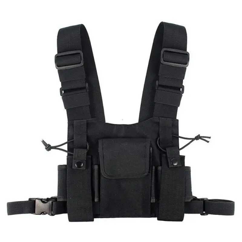 Chest Rig Bag Multiket Universal Radio Chest Harn Bag Vest Chest Bag with Front Pouches Zipper Bag for Walkie Talkies Y251022
