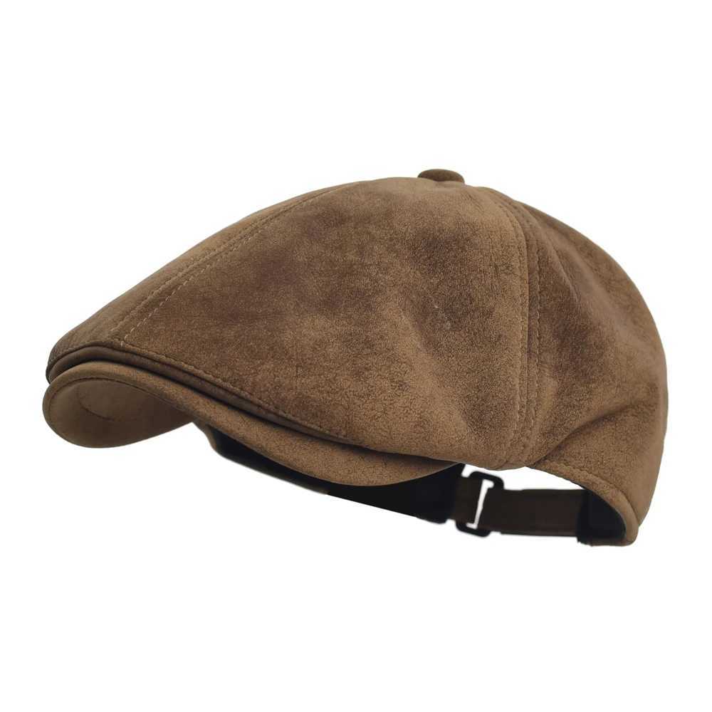 Autumn Winter Faux Leather C Newsboy C Hat Men Wen Casual Beret Solid C PU Leather Flat Cs Vintage Y251025