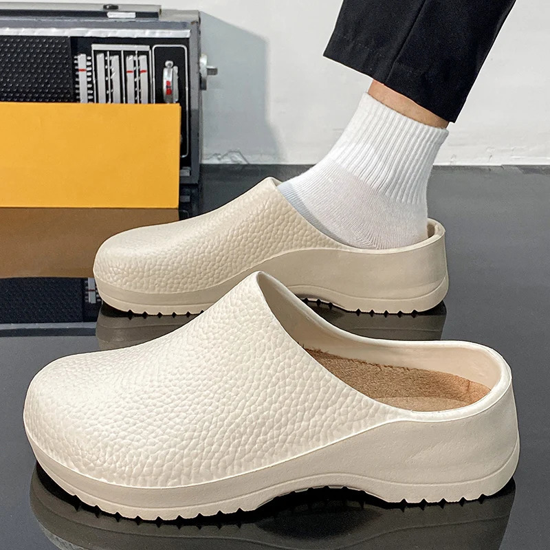 Mens and Womens Summer Breathable Waterproof NonSlip Kitchen Shoes SlipOn Beach Shoes ToeToe Sandals and Slippers 251023