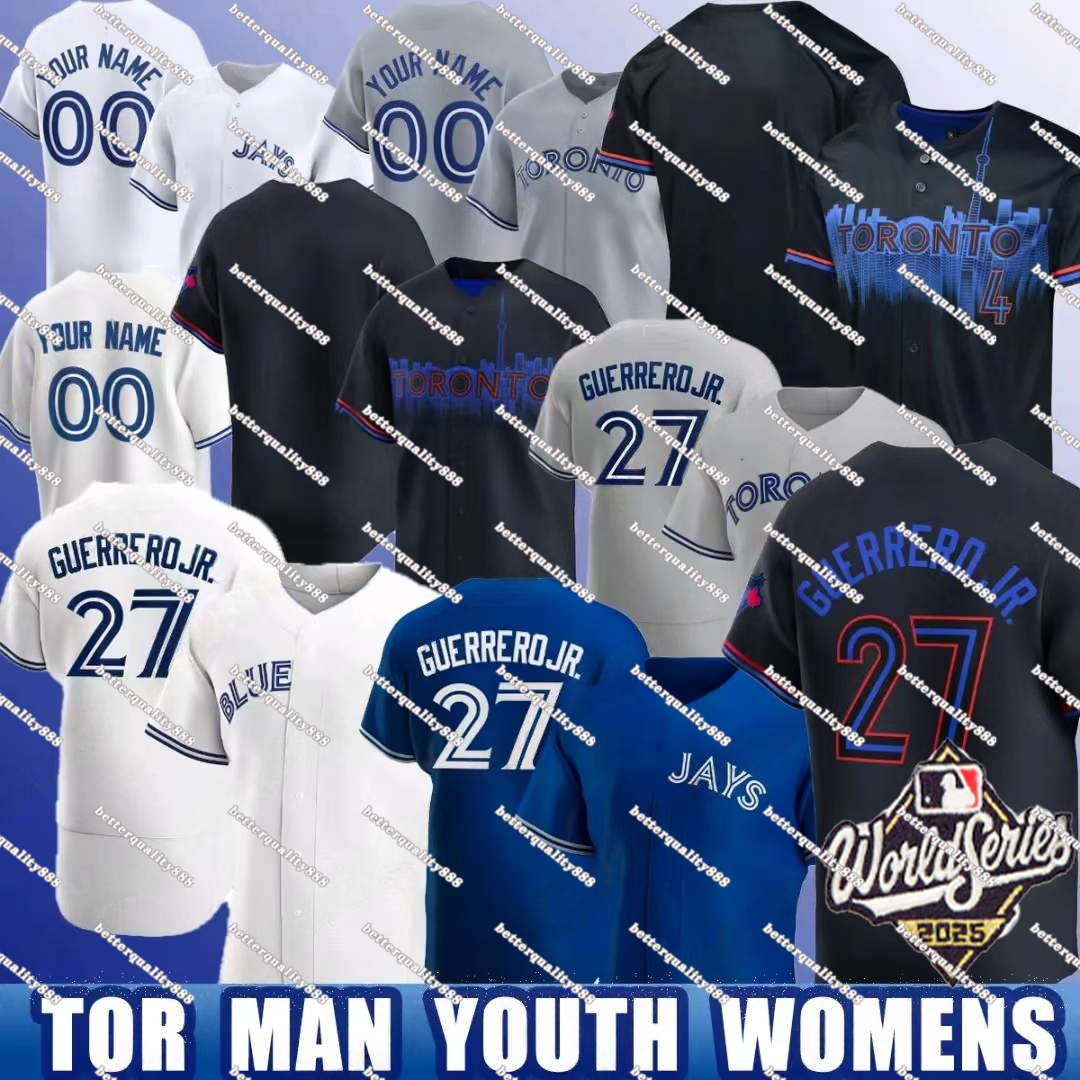 #27 Vladimir Guerrero Jr. Jersey #11 Bo Bichette Jersey #4 George Springer 2025 World Series Blue Jays Jerseys Kevin Gausman Chad Green Alejandro Kirk Baseball Jerseys