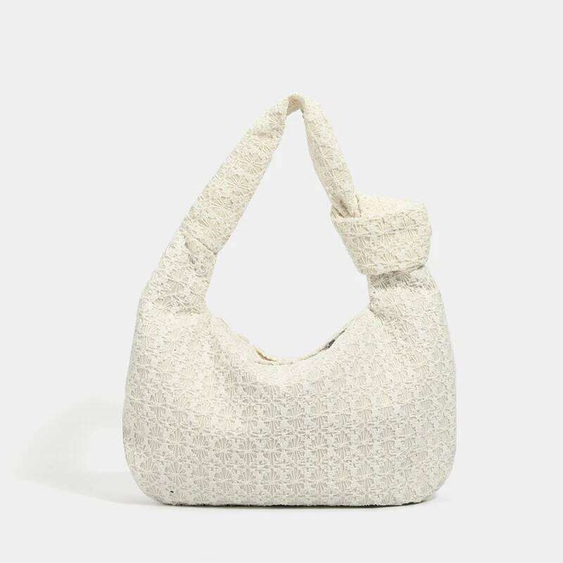 Korean Style Women Canvas Underarm Bags Lace Flower Women's Small Shoulder Commuter Female Tote Fashion Armpit Phone Bag 251023 1025