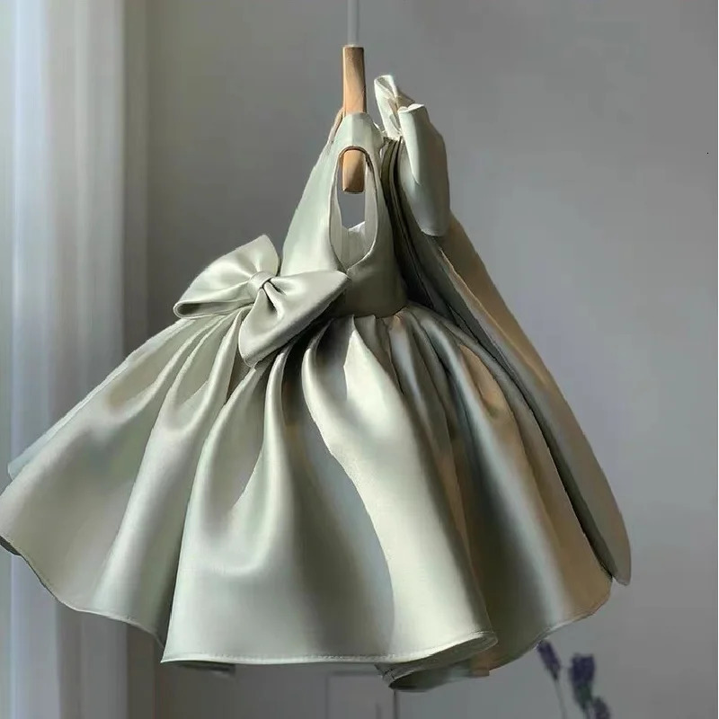 Girls Bow Princess Dresses Baby Baptism Evening Tutu Kids Birthday Party Christening Gown Ball Children Clothes Vestidos 18Y 251023