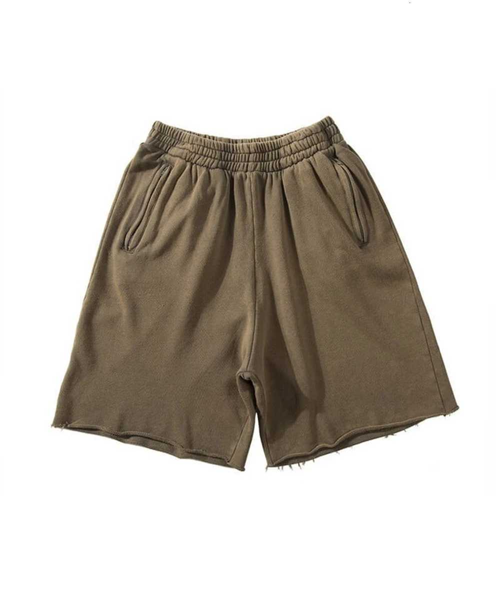 Men Cotton Shorts Thick 380g Bodybuilding Short Sweatpants Fitness Jogger Gym Men Grey West Shorts Black Zipper PocketsXJ251025