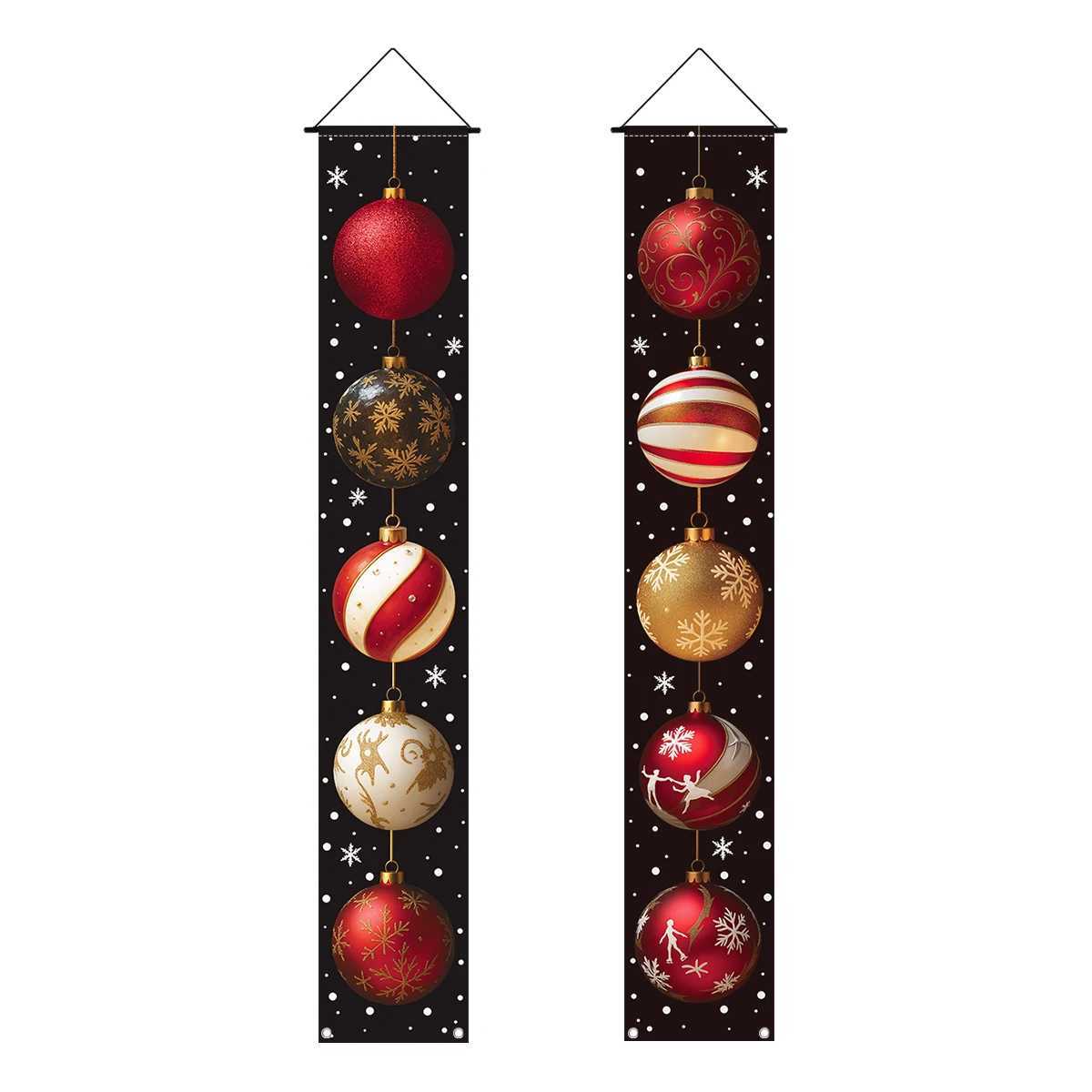 Christmas Hanging Door Banner Merry Christmas Decoration for Home 2025 Xmas Ball Decor Navidad Notal Noel Ornament New Year 2026 C251024