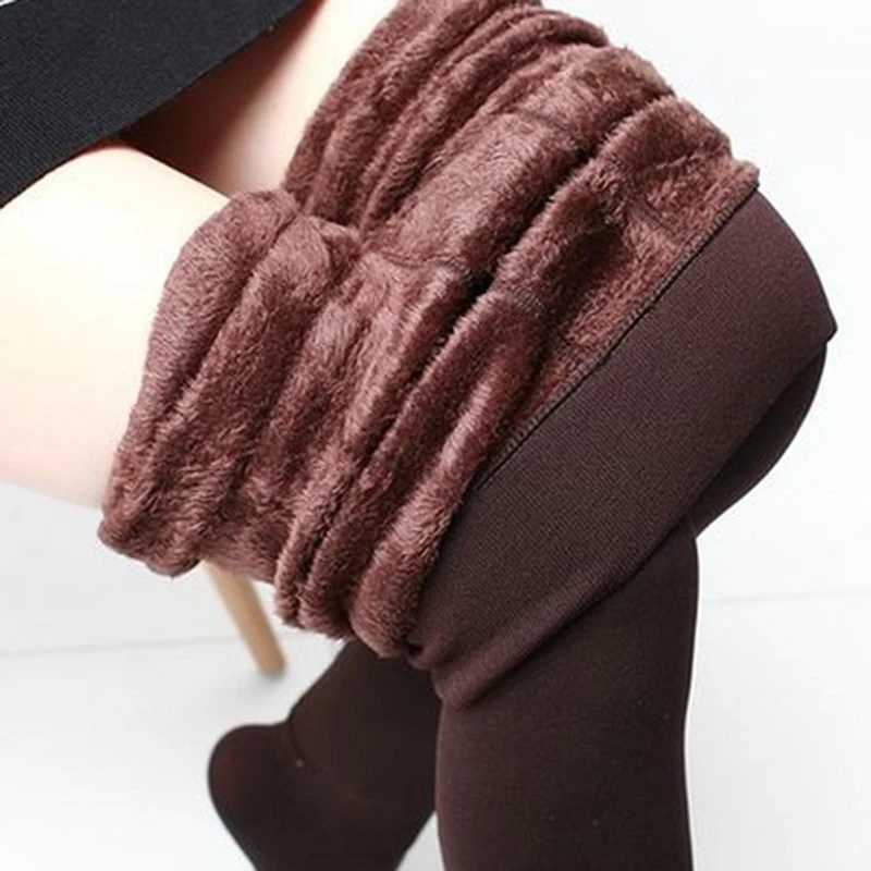 Autumn Winter Thicken Plush Leggings Women All Amtch High Waist Fleece Warm Pantyhose Woman Sexy Tights High Elastic LeggingsT251025