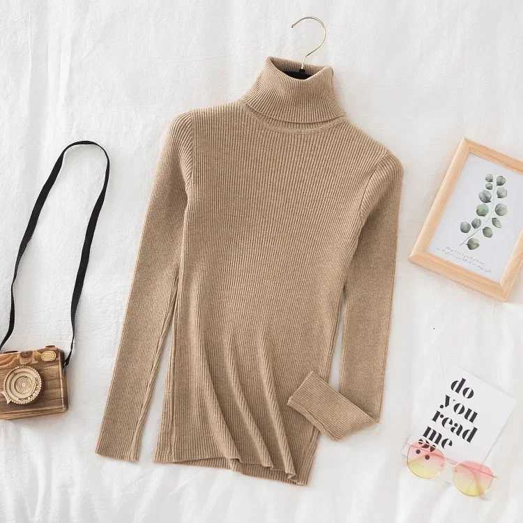 2025 Women Autumn Winter Casual Tops Women Turtleneck Sweater Knitted Soft Pullovers Cashmere Jumpers Basic Solid Soft SweatersT251025