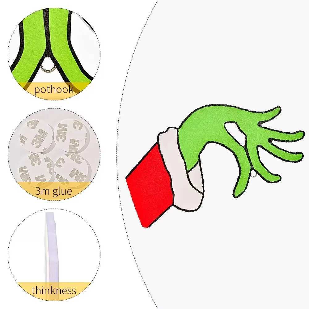 New Arrival Wood Cut Out Christmas Thief Hand Decorations Thief Hand Decal Wall Stickers Home Festival Decor C251024