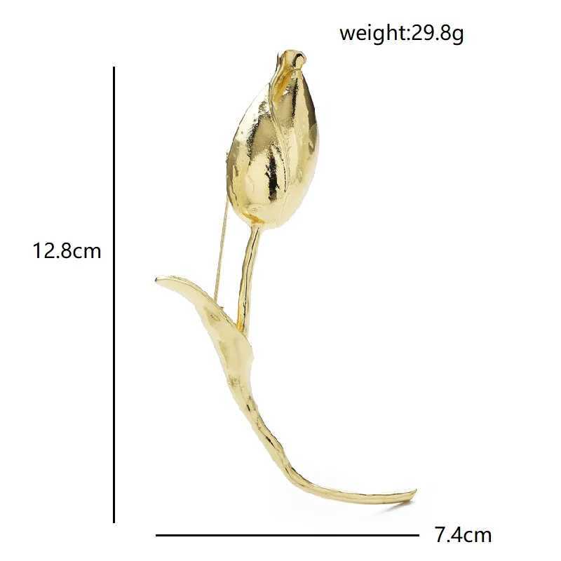 Wulibaby Large Charming Tulip Flower Brooches Pins For Women Lady 2color Exaggerate Flowers Bud Office Party Brooch Pins Gifts J251115