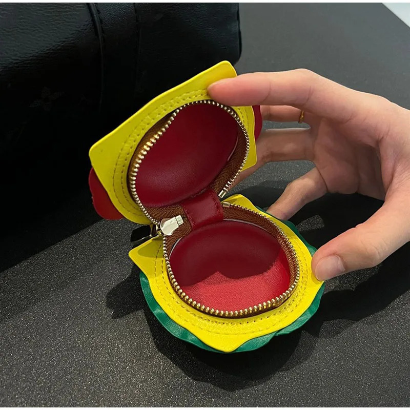 Hamburger Headphone Bag Charm Keychain Mini Burger Purse Pendant For Airpods Case Headphone Hanging Decor Unisex Accessories 251023