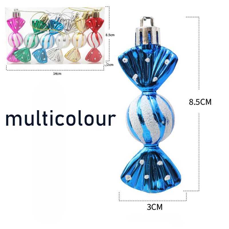 6PCSBox DIY Christmas Tree Decoration Pendant Electroplating Candy Xmas Ball Window Door Hanging Ball 2025 Happy New Year C251024