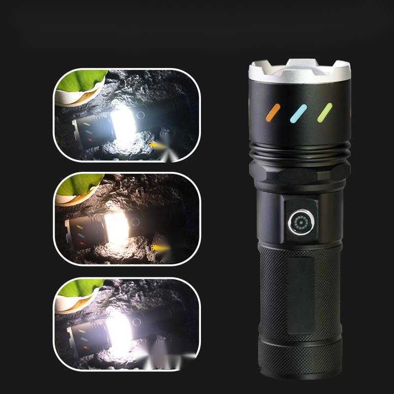 High Brightness LongRange Portable Flashlight with Digital Display Emergency Power Bank TypeC Fast Charging Rechargeable for Mobile Phones W251025